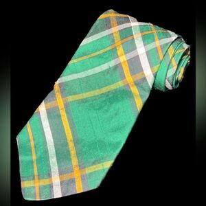Ronnie Hek Men’s Tie Silk Scotland Kelly Green Plaid